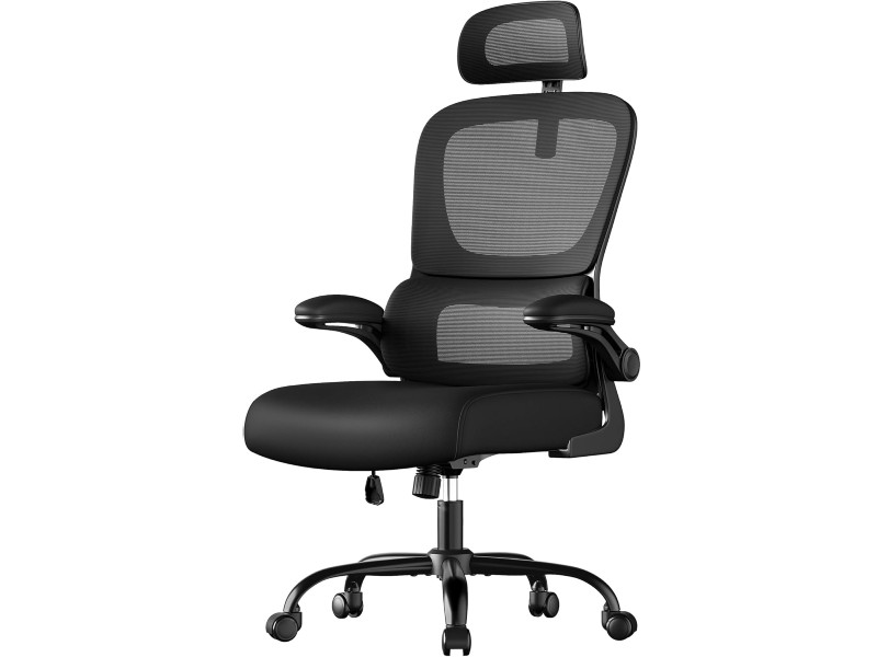 SONGMICS silla de oficina ergonómica transpirable con reposacabezas