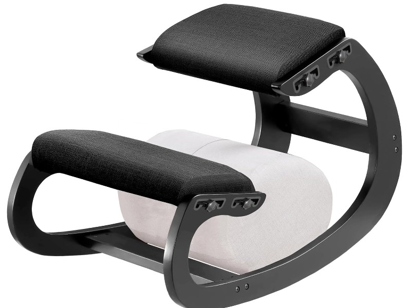 MallVitally silla de rodillas ajustable mecedora ergonómica de madera