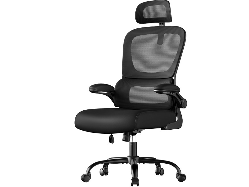 SONGMICS silla de oficina ergonómica de malla con reposacabezas