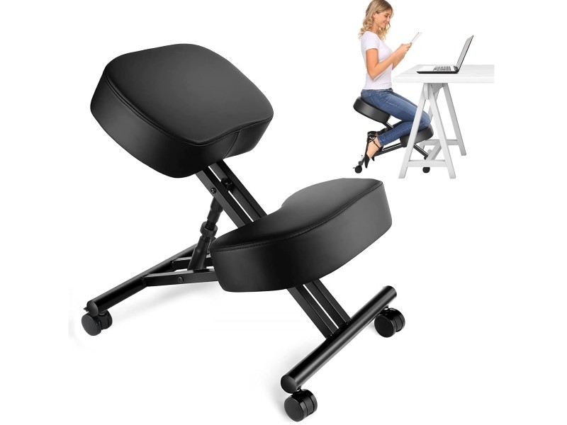 Himimi silla ergonómica de rodillas de piel sintética con ruedas con freno